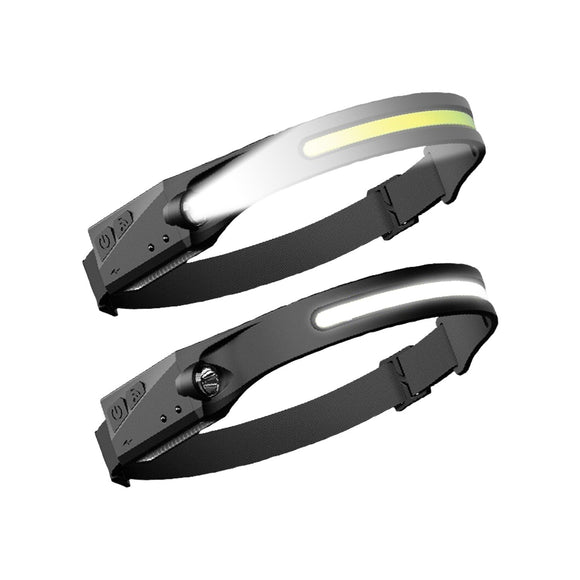 NNEDSZ 2PCS LED Rechargeable Headlamp with Motion Sensor (Black and Yellow)