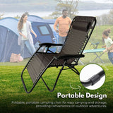 NNEDSZ Folding Reclining Camping Chair With Breathable Mesh (Argyle)