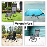 NNEDSZ Folding Reclining Camping Chair With Breathable Mesh (Black)