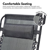 NNEDSZ Folding Reclining Camping Chair With Breathable Mesh (Black)