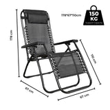 NNEDSZ Folding Reclining Camping Chair With Breathable Mesh (Black)
