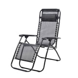 NNEDSZ Folding Reclining Camping Chair With Breathable Mesh (Black)