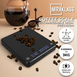 NNEDSZ Miraklass 3kg Rechargeable Digital LCD Kitchen Coffee Scale