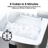NNEDSZ Miraklass Ice Maker Machine Stainless Steel 2L