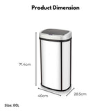 NNEDSZ MIRAKLASS Sensor Bin 60L Mirror Oval