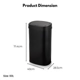 NNEDSZ MIRAKLASS Sensor Bin 60L Black Oval