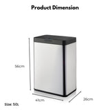 NNEDSZ MIRAKLASS Sensor Bin 50L Wide Black Square