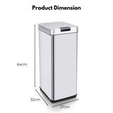 NNEDSZ MIRAKLASS Sensor Bin 50L Narrow Silver Square