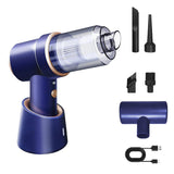 NNEDSZ MIRAKLASS 45000RPM 7.8V Rechargeable Cordless Air Duster and Car Vacuum Cleaner with Charging Base (Navy Blue)