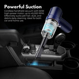 NNEDSZ MIRAKLASS 45000RPM 7.8V Rechargeable Cordless Air Duster and Car Vacuum Cleaner with Charging Base (Navy Blue)
