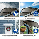 NNEDSZ Window Door Awning Canopy Outdoor UV Patio Rain Cover Tawny 1M X 2M Type 3
