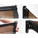 NNEDSZ Window Door Awning Canopy Outdoor UV Patio Rain Cover Tawny 1M X 2M Type 3