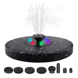 NNEDSZ Solar Fountain Water Pump for Bird Bath with RGB Color LED Lights (Black)