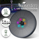 NNEDSZ Solar Fountain Water Pump for Bird Bath with RGB Color LED Lights (Black)