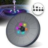 NNEDSZ Solar Fountain Water Pump for Bird Bath with RGB Color LED Lights (Black)