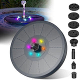 NNEDSZ Solar Fountain Water Pump for Bird Bath with RGB Color LED Lights (Black)