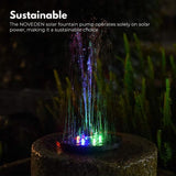 NNEDSZ Solar Fountain Water Pump for Bird Bath with RGB Color LED Lights (Black)