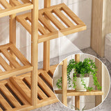 NNEDSZ Bamboo Plant Stand Rack 6 tier 7 Potted (120CM)
