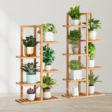 NNEDSZ Bamboo Plant Stand Rack 6 tier 7 Potted (120CM)