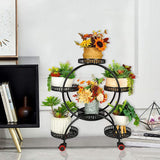NNEDSZ 4 Layer 6 Pots Flower Holder Plant Stand Shelf with 4-Wheel (Black)