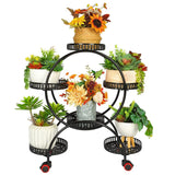 NNEDSZ 4 Layer 6 Pots Flower Holder Plant Stand Shelf with 4-Wheel (Black)