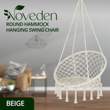 NNEDSZ Hammock Chair Swing with Cushion and Pillow (Beige)