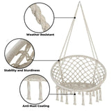 NNEDSZ Hammock Chair Swing with Cushion and Pillow (Beige)