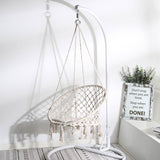 NNEDSZ Hammock Chair Swing with Cushion and Pillow (Beige)