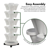 NNEDSZ 5 Tier Stacking Planter Vertical Garden with Heavy Duty Trolley Wheels (45cm)