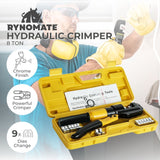 NNEDSZ 8 Ton Hydraulic Crimping Tool with 9 Dies( Yellow)