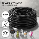 NNEDSZ High Pressure Washer Black Hose with M22 Coupling and Rotating Nozzle (30.5M/100FT)