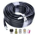 NNEDSZ High Pressure Washer Black Hose with M22 Coupling and Rotating Nozzle (30.5M/100FT)