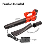 NNEDSZ 18V Cordless Leaf Blower with Lithium Battery and Charger Kit (Red and Black)