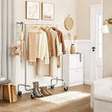 NNEDSZ Heavy Duty Clothes Rack on Wheels Metal Chrome Extendable