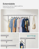 NNEDSZ Heavy Duty Clothes Rack on Wheels Metal Chrome Extendable