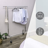 NNEDSZ Heavy Duty Clothes Rack on Wheels Metal Chrome Extendable