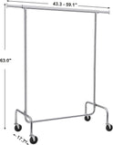 NNEDSZ Heavy Duty Clothes Rack on Wheels Metal Chrome Extendable