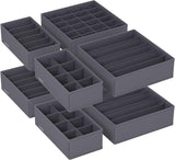 NNEDSZ Underwear Storage Folding Fabric Boxes Set of 8 Grey