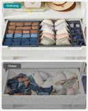 NNEDSZ Underwear Storage Folding Fabric Boxes Set of 8 Grey