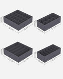 NNEDSZ Underwear Storage Folding Fabric Boxes Set of 8 Grey