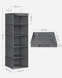 NNEDSZ Hanging Wardrobe Storage Organiser Grey RYCH06G