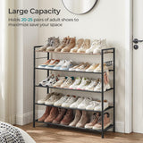 NNEDSZ 5 Tier Shoe Rack Storage Organizer for 20-25 Pairs with 4 Hooks Rustic Brown LMR035B01