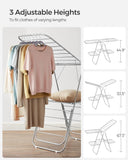 NNEDSZ Foldable 2-Level Large Clothes Drying Rack with Adjustable Wings 33 Drying Rails and Clips Silver and White