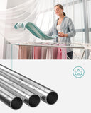 NNEDSZ Foldable Clothes Drying Rack with Adjustable Wings Stainless Steel White and Silver