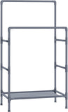 NNEDSZ Metal Clothes Rack with 2 Rails Grey