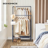 NNEDSZ Metal Clothes Rack with 2 Rails Grey