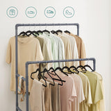 NNEDSZ Metal Clothes Rack with 2 Rails Grey