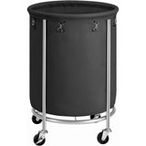 NNEDSZ Laundry Basket with Wheels with Steel Frame and Removable Bag Black