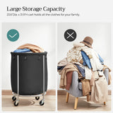 NNEDSZ Laundry Basket with Wheels with Steel Frame and Removable Bag Black