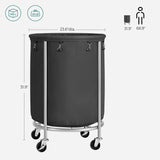 NNEDSZ Laundry Basket with Wheels with Steel Frame and Removable Bag Black